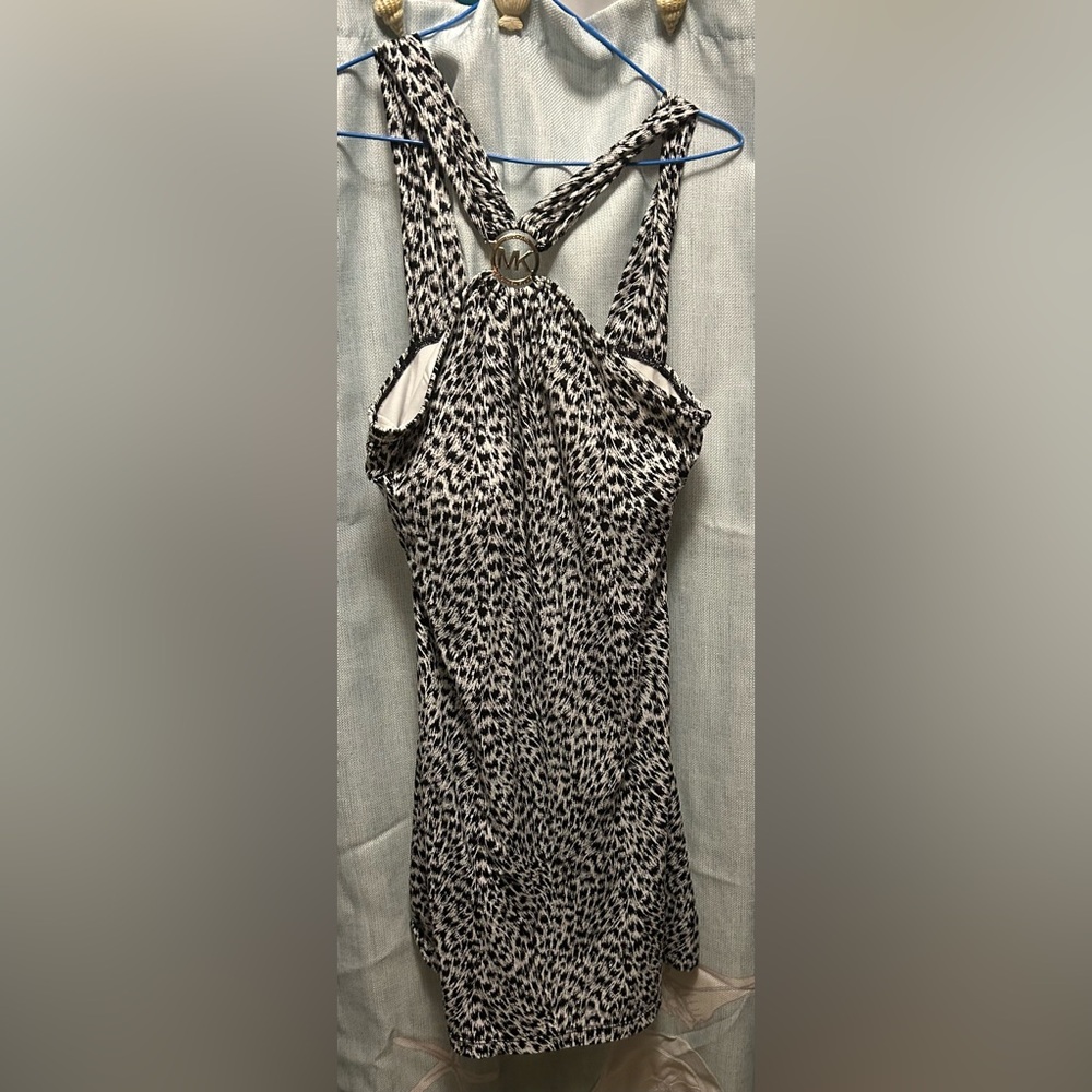 MICHAEL Michael Kors Black and White Patterned Swim Dress